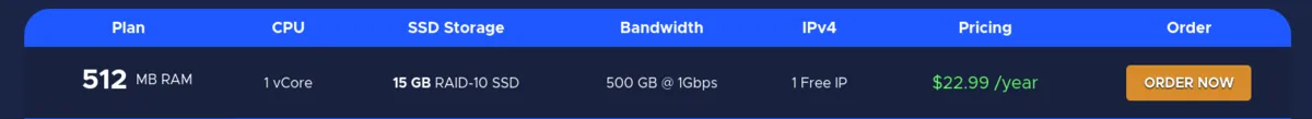 racknerd vps pricing image