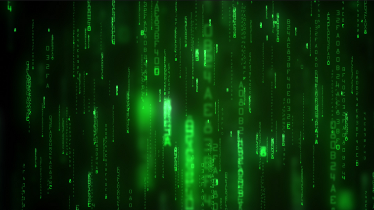 The Matrix code going by image